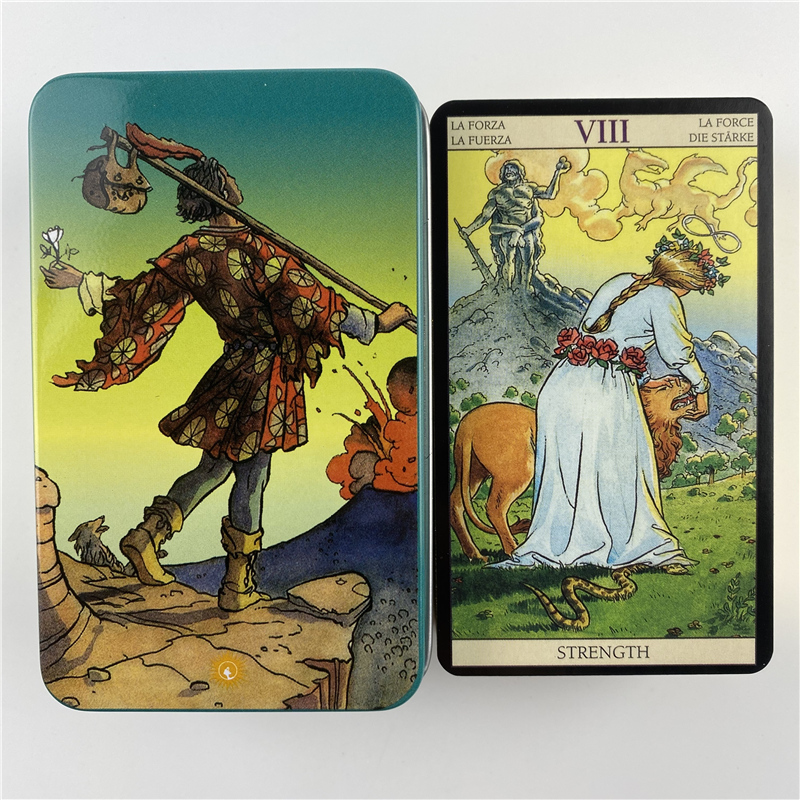 صندوق معدني إصدار مذهب لبطاقات - مراجعة Tarot Deck With Guidebook وسعره