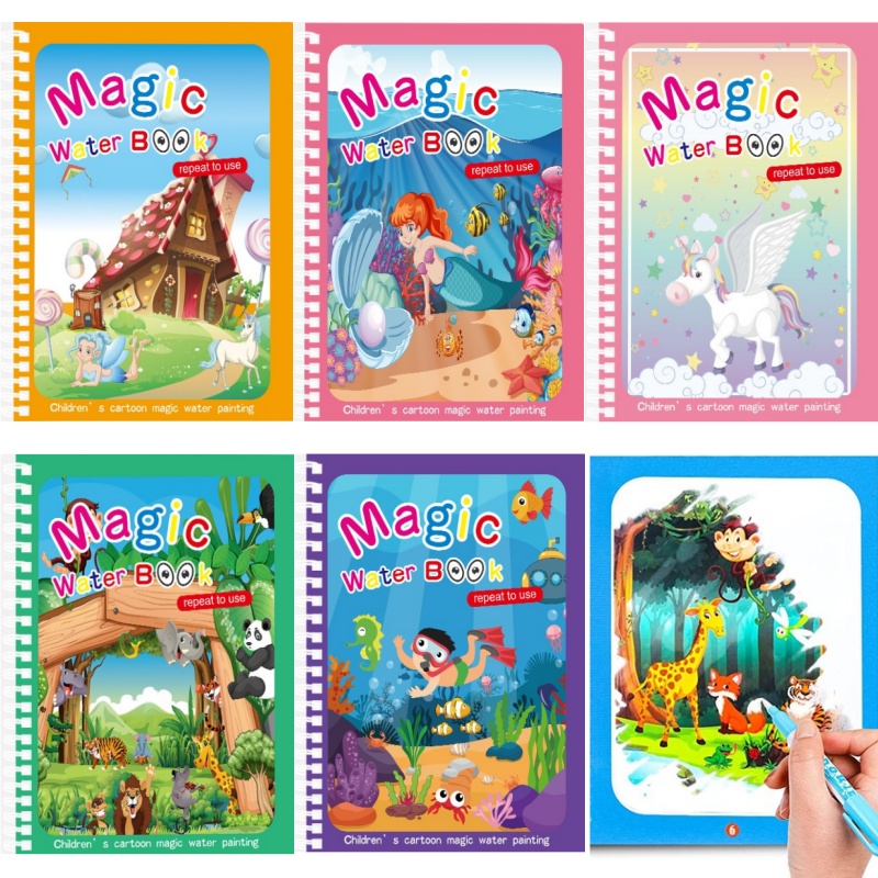 كتاب رسم مائي سحري للأطفال، كت - مراجعة Reusable Water Magic Coloring Book وسعره