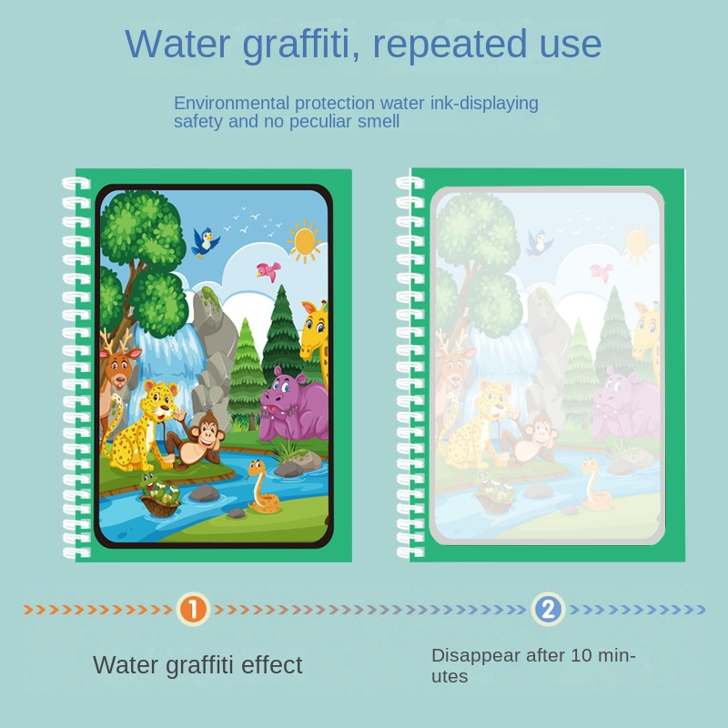 كتاب رسم مائي سحري للأطفال، كت - مراجعة Reusable Water Magic Coloring Book وسعره