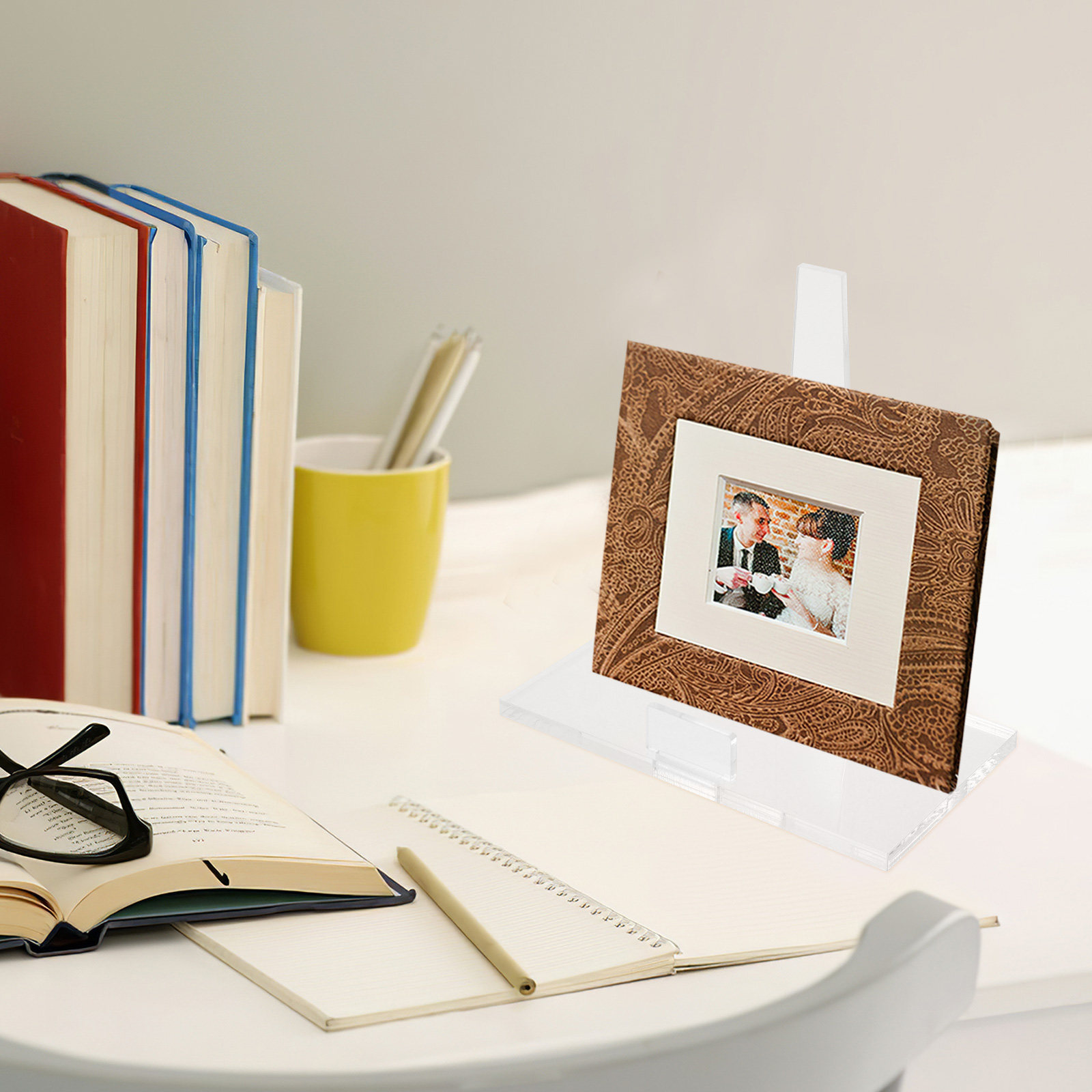 حامل صور أكريليك صغير محمول، ح - مراجعة Clear Acrylic Book Stand Holder وسعره