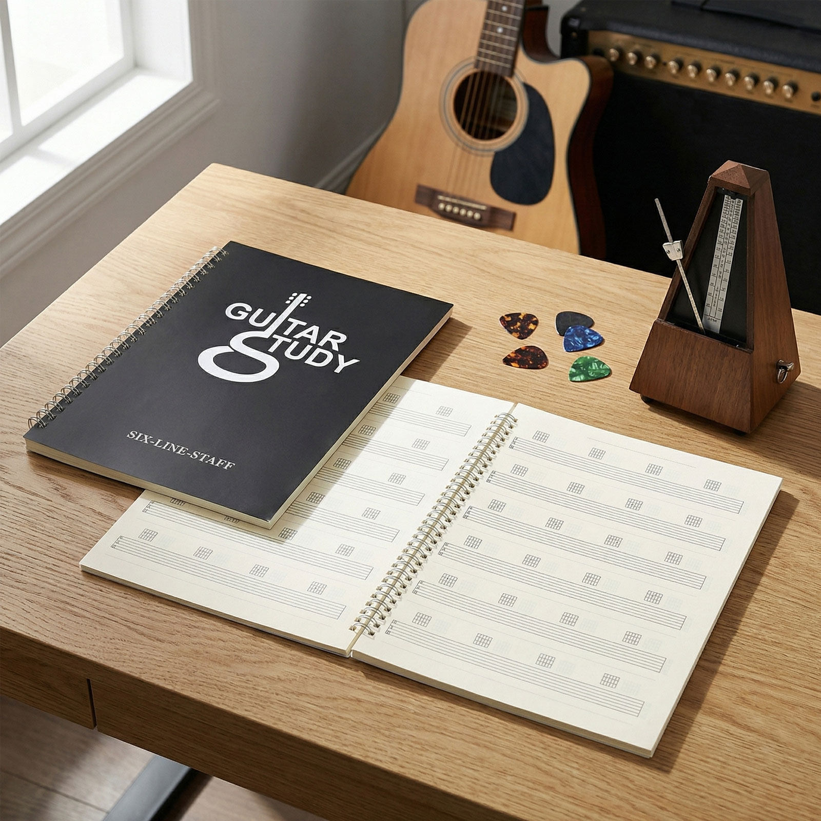 قطعتان من دفتر ملاحظات تب الجي - مراجعة Blank Sheet Music Notebook وسعره
